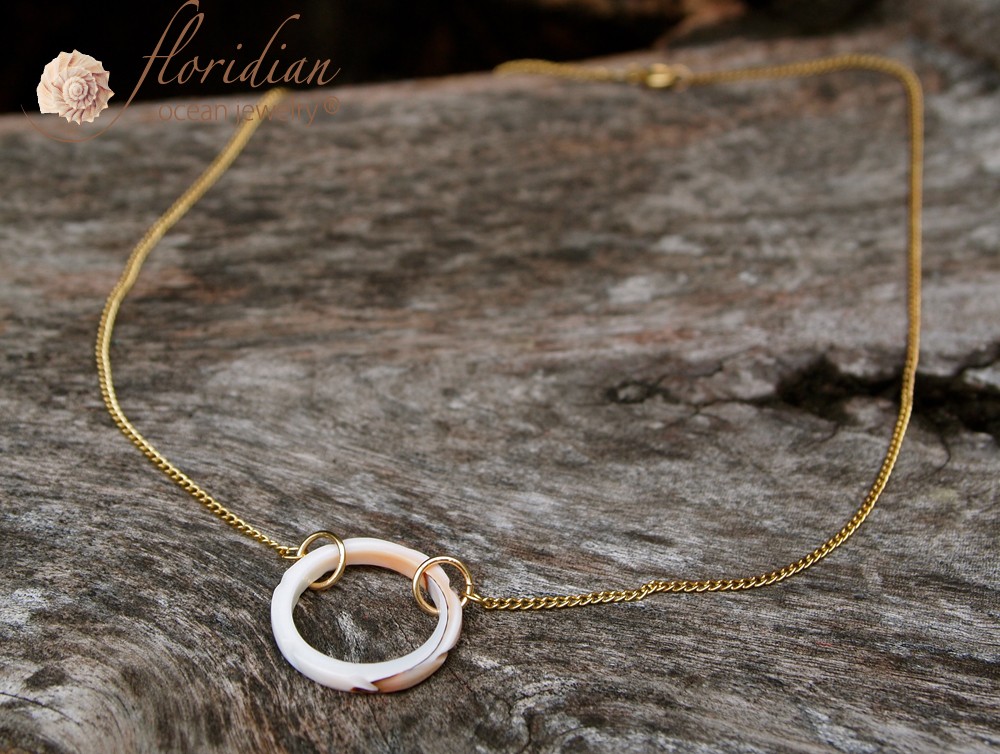Shell Ring with Gold Necklace